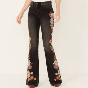 FREE PEOPLE DRIFTWOOD WOMEN'S HIGH RISE FARRAH NEPTUNE FLORAL FLARE NWT $120obo